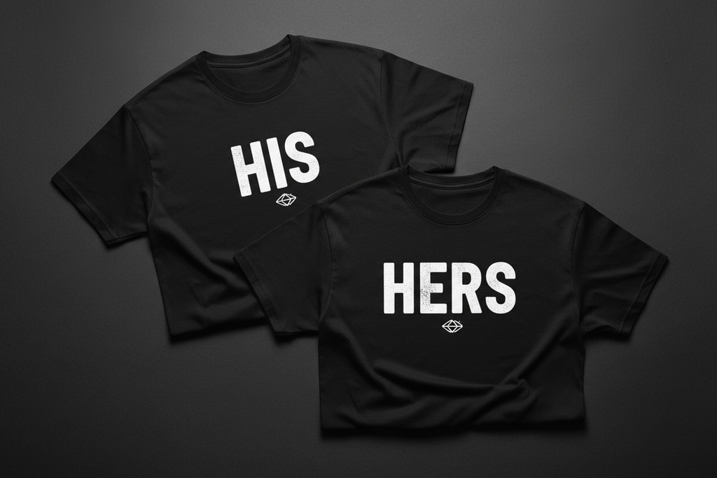 Custom couple's T-shirt for her – matching set