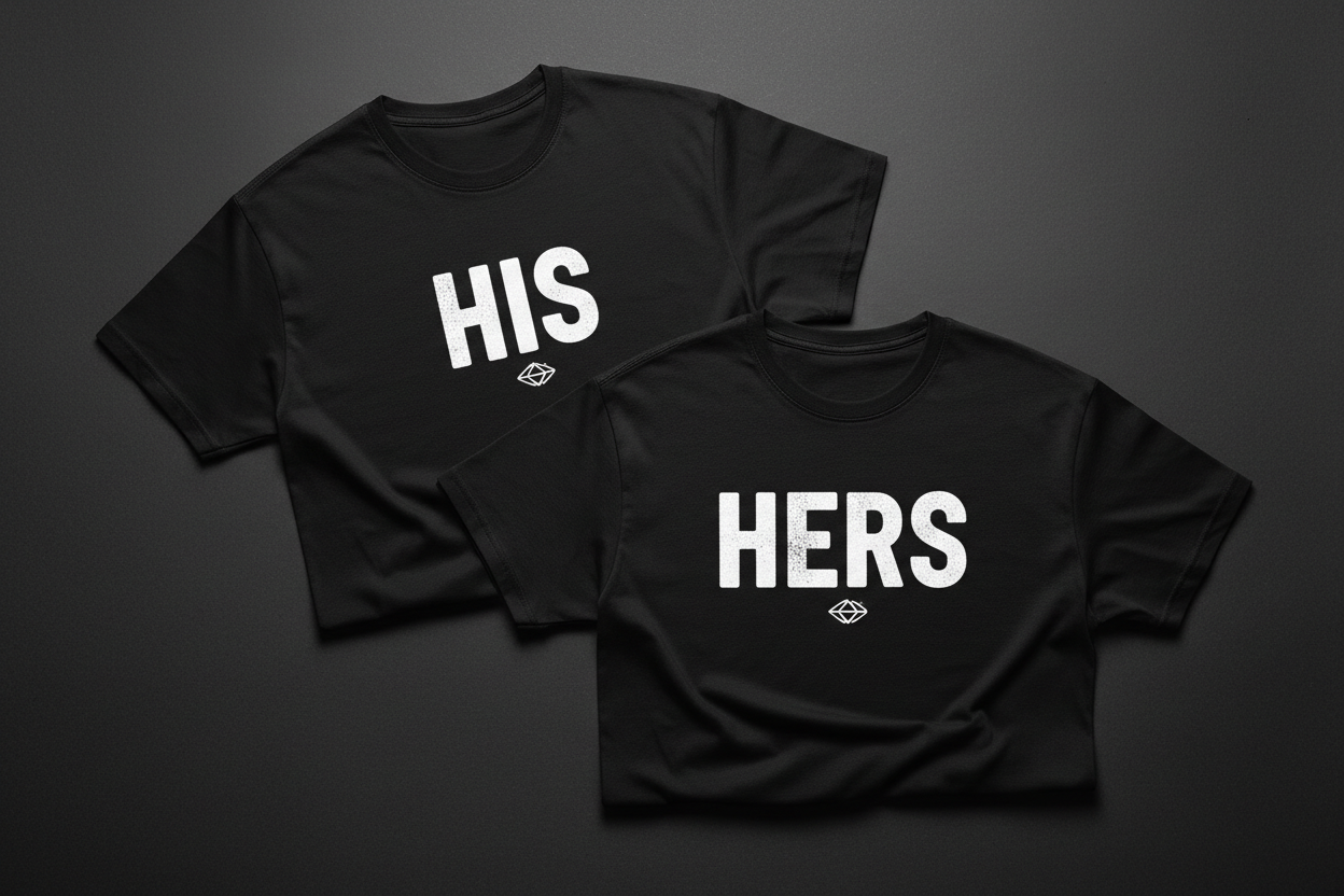 Custom couple's T-shirt for her – matching set